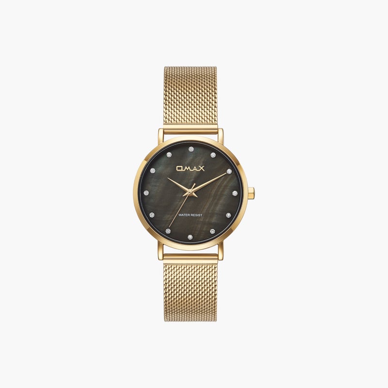 OMAX Gold Mesh Strap Women's Watch - Image 1